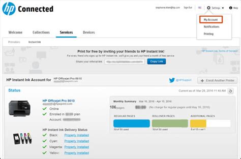 instantink com myaccount|hp my account printer.
